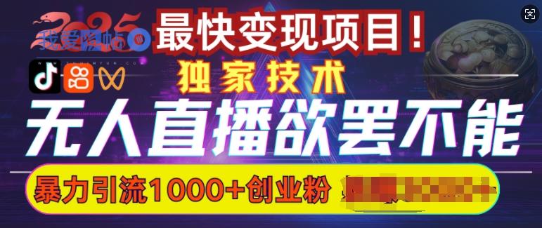 欲罢不能的无人直播引流，超暴力日引流1000+高质量精准创业粉-我爱发帖