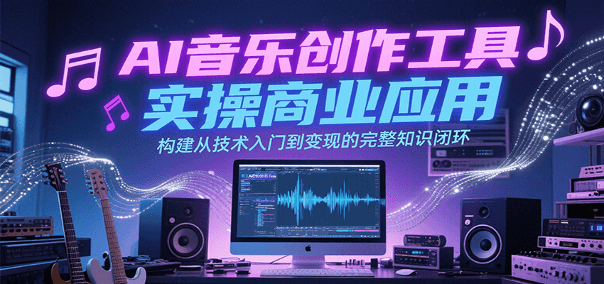 AI音乐创作工具实操商业应用，构建从技术入门到变现的完整知识闭环-我爱发帖