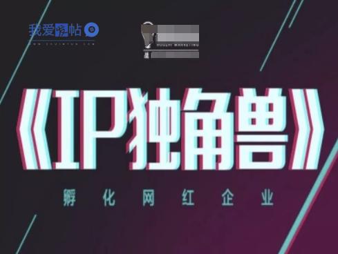 IP独角兽，孵化网红企业，ip教程-我爱发帖