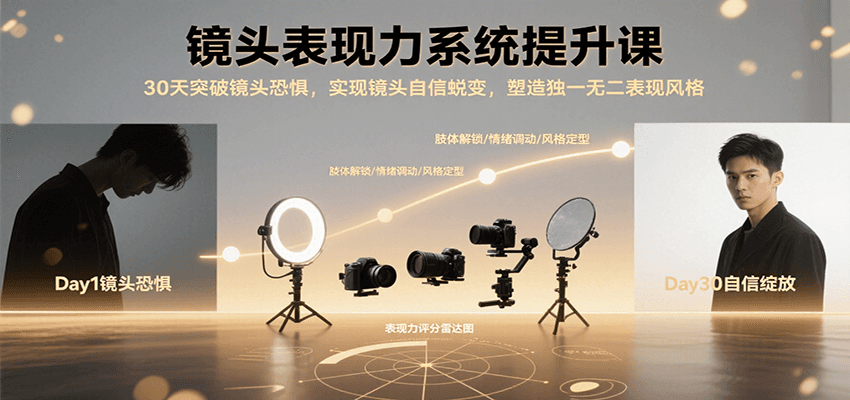 镜头表现力系统提升课，30天突破镜头恐惧实现自信蜕变，塑造独一无二表现风格-我爱发帖
