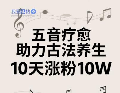 古法五音养生教程，五音疗愈的视频的制作方法，2-4小时就能学会，作者10天涨粉10W-我爱发帖