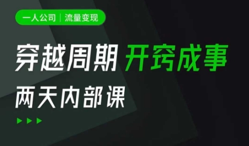 一人公司：流量变现课，一人公司的方法模型拆解， 拆解富人思维，流量思维，小老板思维等-我爱发帖