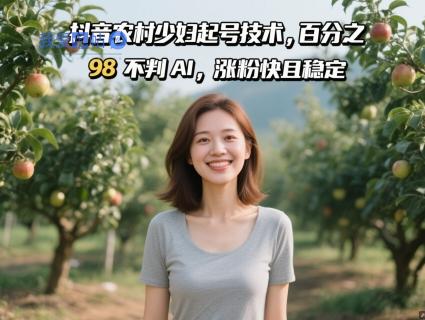 抖音农村少妇起号技术，百分之98不判AI，涨粉快且稳定-我爱发帖