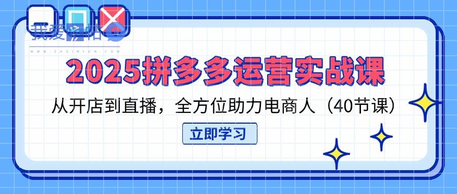 2025拼多多运营实战课，从开店到直播，全方位助力电商人(40节课-我爱发帖