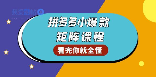 拼多多爆款矩阵课程：教你测出店铺爆款，优化销量，提升GMV，打造爆款群-我爱发帖