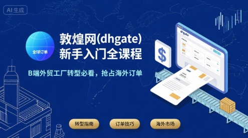 敦煌网(dhgate)新手入门全课程，B端外贸工厂转型必看，抢占海外订单-我爱发帖