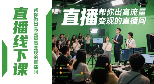 直播线下课，帮你做出高流量高变现的直播间-我爱发帖