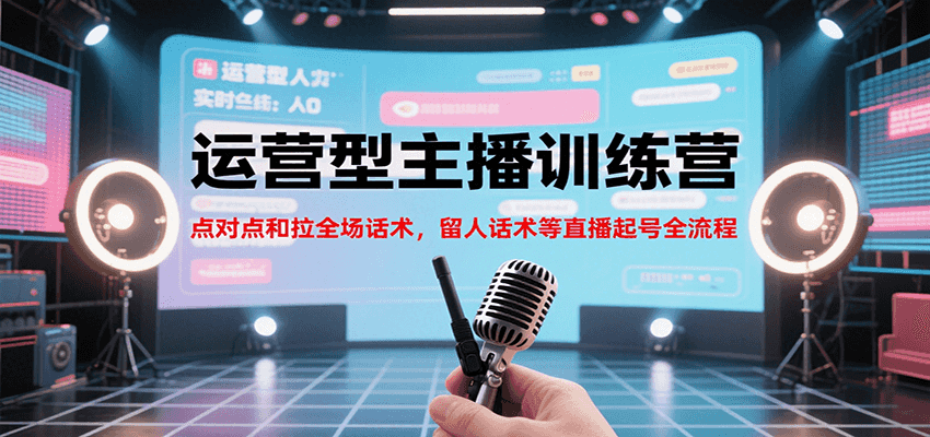 运营型主播训练营，点对点和拉全场话术，留人话术等直播起号全流程(更新7月)-我爱发帖