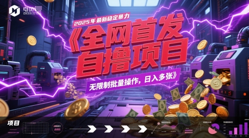 全网首发，2025年最新稳定暴力全自动自撸项目，无限制批量操作，日入多张【揭秘】-我爱发帖