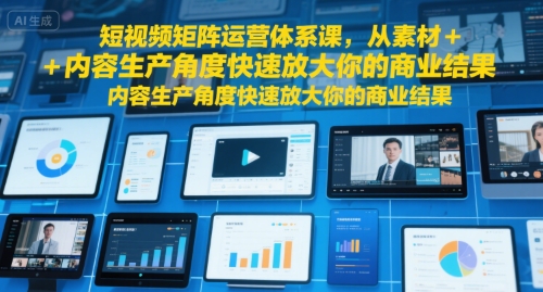短视频矩阵运营体系课，从素材+内容生产角度快速放大你的商业结果-我爱发帖