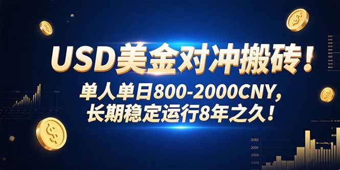 USD美金对冲搬砖!单人单日800-2000CNY，长期稳定运行8年之久!-我爱发帖