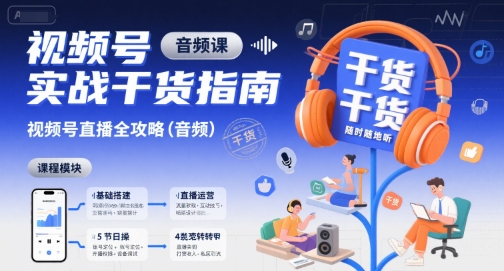 视频号实战干货指南，视频号直播全攻略(音频)-我爱发帖