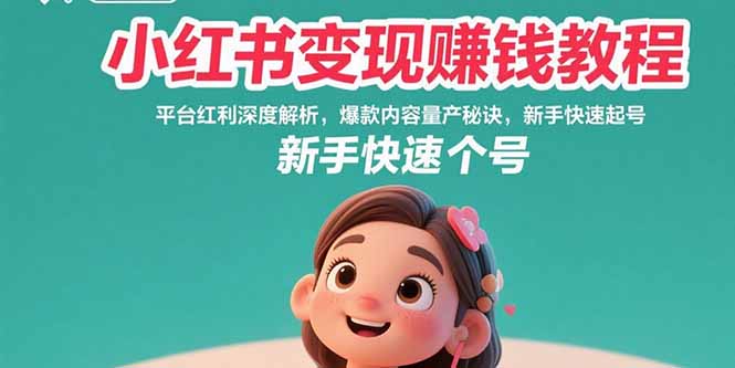 小红书变现赚钱教程：平台红利深度解析，爆款内容量产秘诀，新手快速起号-我爱发帖