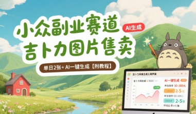 小众副业赛道 吉卜力图片售卖 单日2张+ AI一键生成【附教程】-我爱发帖