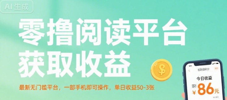 零撸阅读平台获取收益，最新无门槛平台，一部手机即可操作，单日收益50-3张【揭秘】-我爱发帖