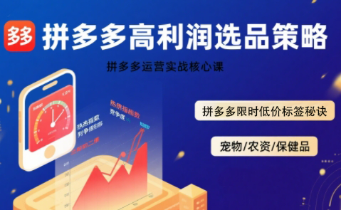 久号老师·拼多多选品暴利技术实战课-我爱发帖