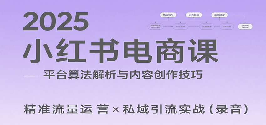 2025小红书电商课：解析算法，创作高转化内容，助力卖家获取流量实现变现(录音)-我爱发帖