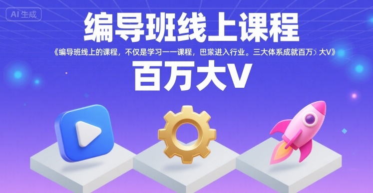 编导班线上课程，不仅是学习一门课程，更是进入一个行业，三大体系成就百万大V-我爱发帖