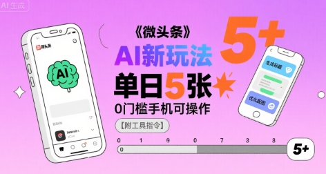 微头条AI新玩法，小白单日5张+，0门槛手机可操作【附工具指令】-我爱发帖