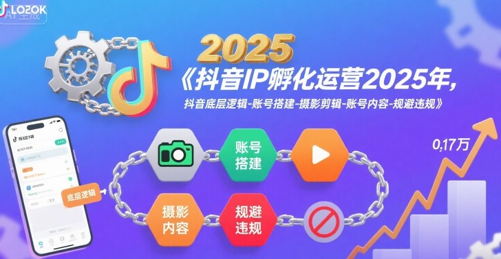 抖音IP孵化运营2025年，抖音底层逻辑-账号搭建-摄影剪辑-账号内容-规避违规-我爱发帖