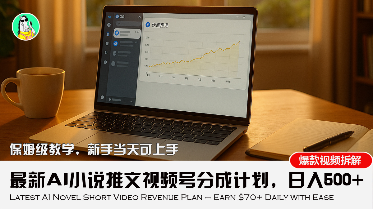 最新AI小说推文视频号分成计划，新手小白也能当天日入500+教程-我爱发帖