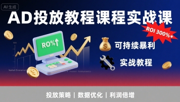 AD投放教程课程实战课，实现广告ROI300%+可持续暴利-我爱发帖