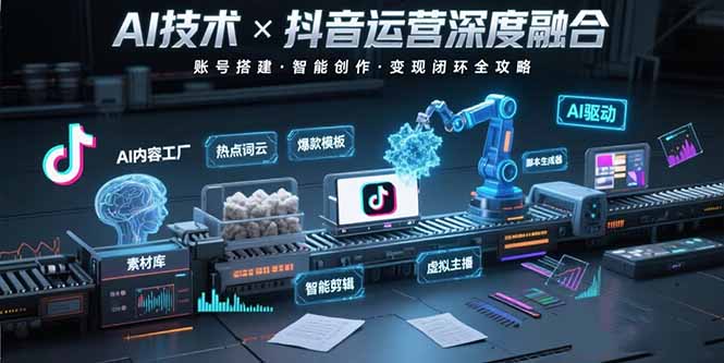 AI技术与抖音运营的深度融合应用：涵盖账号搭建、内容创作、收益变现等-我爱发帖