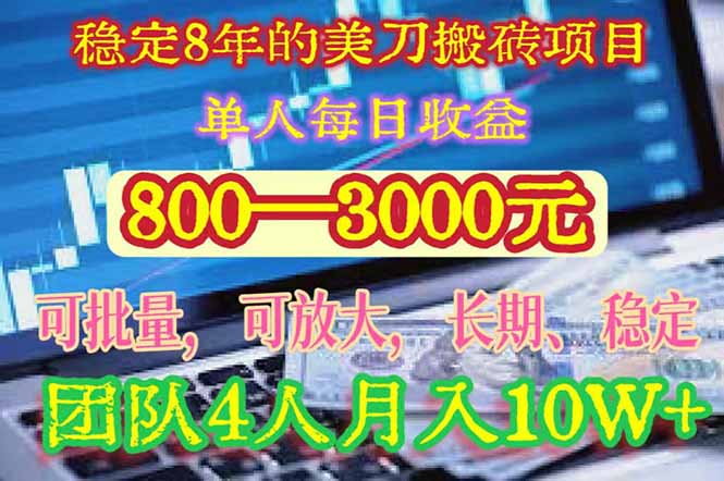 稳定8年的美刀搬砖项目，单人每日收益800—3000.团队4人月入10W+.可线下-我爱发帖