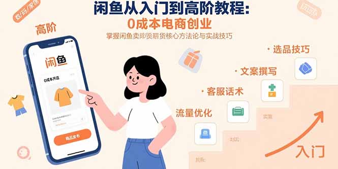 闲鱼从入门到高阶教程：0成本电商创业，掌握闲鱼卖货核心方法论与实战技巧-我爱发帖