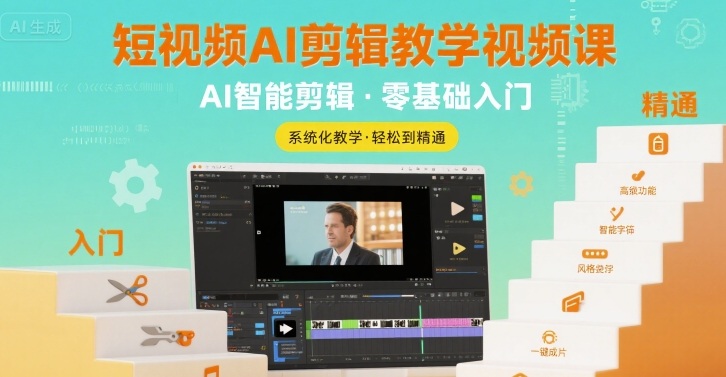 短视频AI剪辑教学视频课，入门到精通-我爱发帖