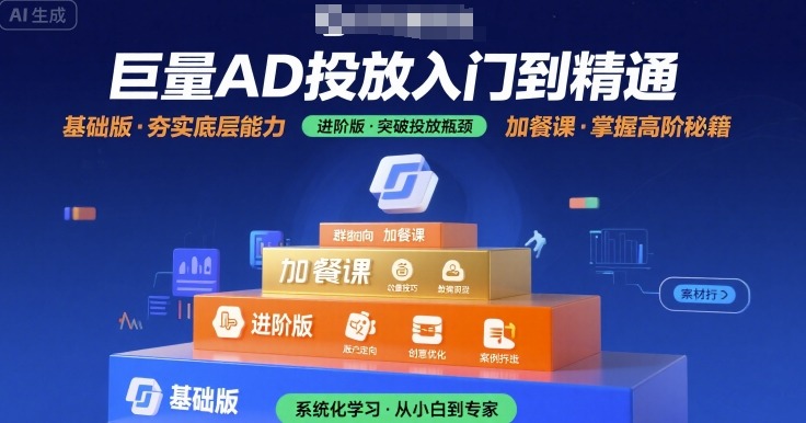 巨量AD投放入门到精通，基础版+进阶版+加餐课-我爱发帖