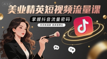 美业精英短视频流量课，掌握抖音流量密码，天天有询单，条条有转化-我爱发帖