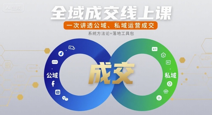 全域成交线上课，一次讲透公域、私域运营成交-我爱发帖