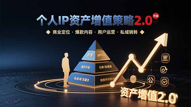 个人IP资产增值策略2.0 拆解商业定位/爆款内容/用户运营/私域销转四大模块-我爱发帖