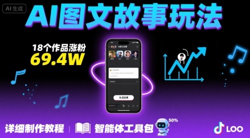 抖音爆火的ai图文故事玩法，18个作品涨粉69.4W，详细制作教程+智能体-我爱发帖