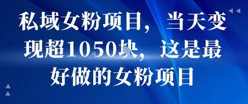 私域女粉项目，当天变现超1k，这是最好做的女粉项目，可放大操作-我爱发帖