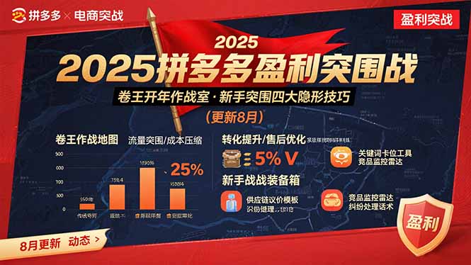 2025拼多多盈利突围战：卷王开年作战室，新手突围四大隐形技巧(更新8月-我爱发帖