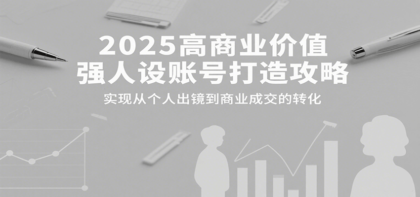 2025高商业价值强人设账号打造攻略，实现从个人出镜到商业成交的转化-我爱发帖