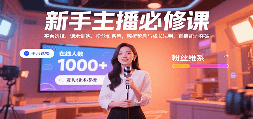 新手主播必修课：平台选择、话术训练、粉丝维系等，解析禁忌与成长法则，突破直播能力-我爱发帖