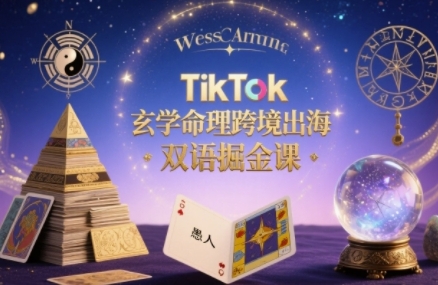 TikTok玄学命理跨境出海双语掘金课，手把手教你用命理知识精准直击海外用户痛点-我爱发帖