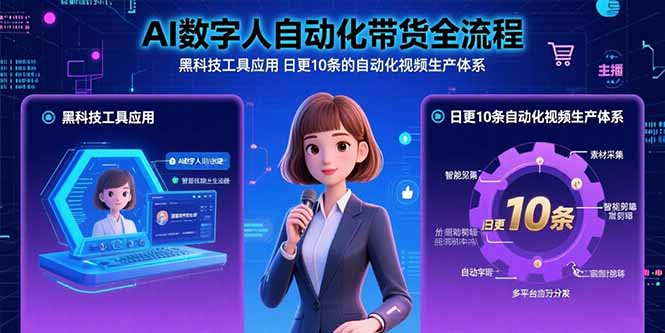 AI数字人自动化带货全流程：黑科技工具应用 日更10条的自动化视频生产体系-我爱发帖