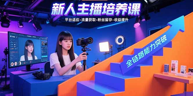 新人主播培养课：平台适应-流量获取-粉丝留存-收益提升 全链路能力突破-我爱发帖