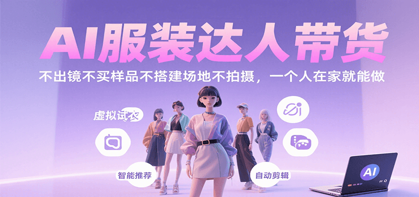 AI服装达人带货，不出镜不买样品不搭建场地不拍摄，一个人在家就能做-我爱发帖