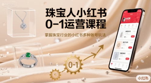 珠宝人小红书0-1运营课程，掌握珠宝行业的小红书多种账号玩法-我爱发帖