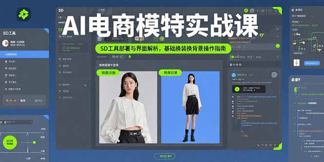 AI电商模特实战课，SD工具部署与界面解析，基础换装换背景操作指南-我爱发帖