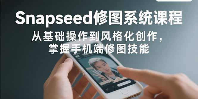 Snapseed修图系统课程：从基础操作到风格化创作，掌握手机端修图技能-我爱发帖
