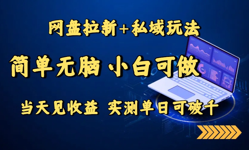 网盘拉新+私域玩法，简单无脑，小白可做，当天见收益，实测单日可破千-我爱发帖