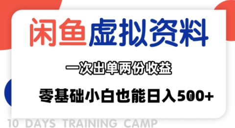 闲鱼虚拟资料新变现玩法，信息差项目，一次出单两份收益，无需囤货，可批量矩阵，零基础小白也能日入多张-我爱发帖