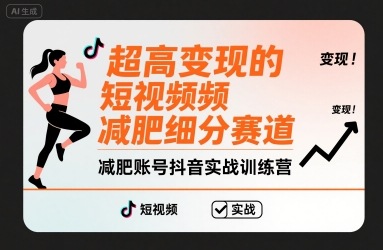 超高变现的短视频减肥细分赛道，减肥账号抖音实战训练营-我爱发帖