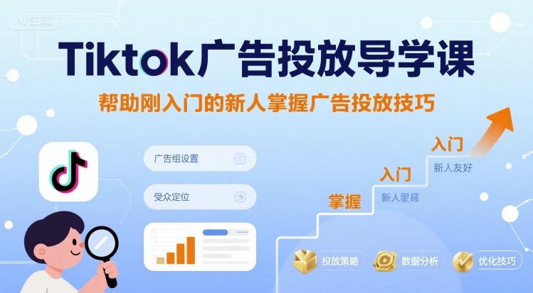 Tiktok广告投放导学课，帮助刚入门的新人掌握广告投放技巧-我爱发帖